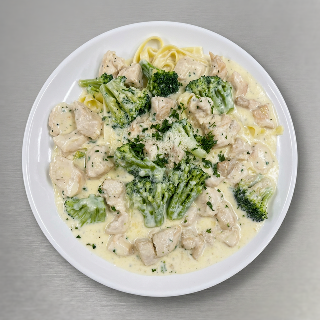 Chicken & Broccoli Alfredo Pasta.